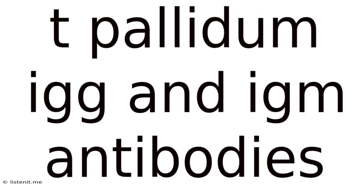 T Pallidum Igg And Igm Antibodies