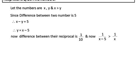 The Difference Of 5 And A Number