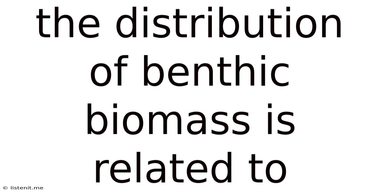 The Distribution Of Benthic Biomass Is Related To