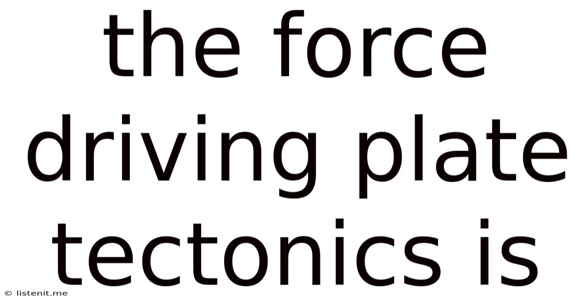 The Force Driving Plate Tectonics Is