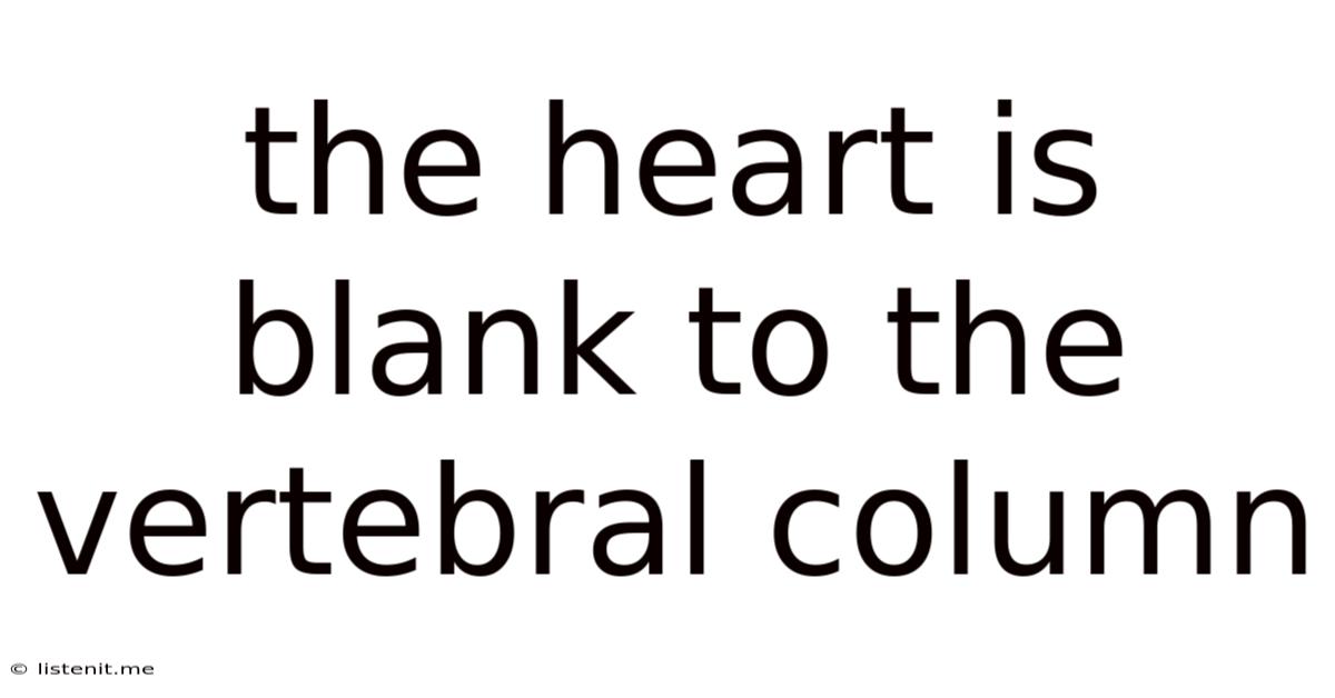 The Heart Is Blank To The Vertebral Column
