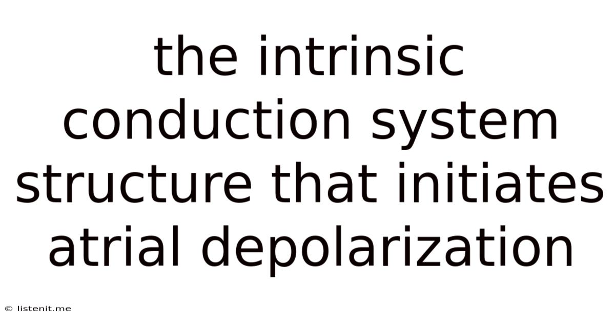 The Intrinsic Conduction System Structure That Initiates Atrial Depolarization