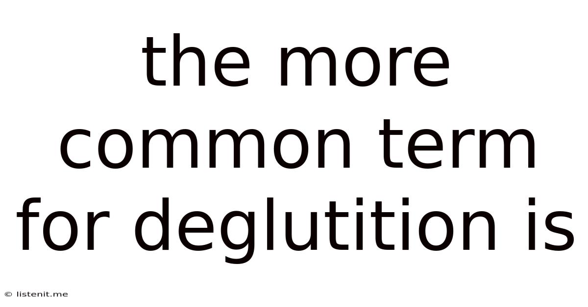 The More Common Term For Deglutition Is
