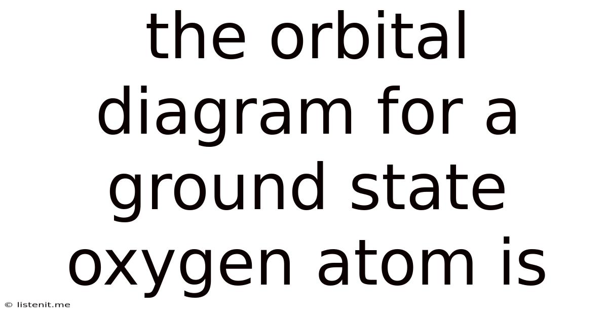 The Orbital Diagram For A Ground State Oxygen Atom Is