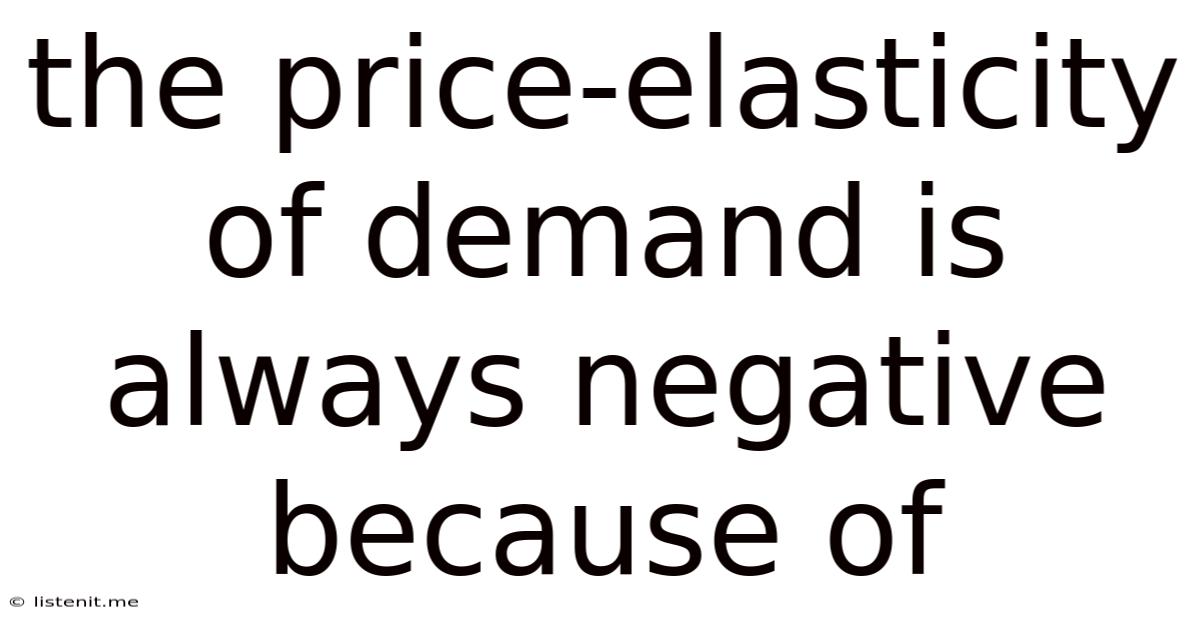 The Price-elasticity Of Demand Is Always Negative Because Of