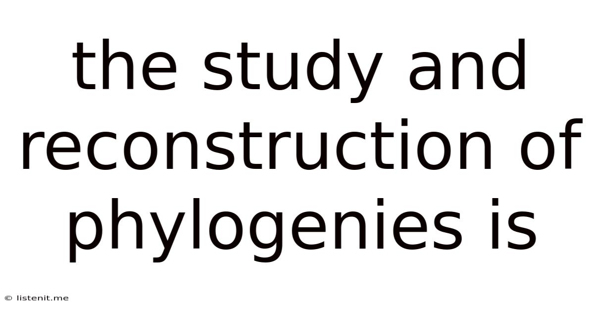 The Study And Reconstruction Of Phylogenies Is