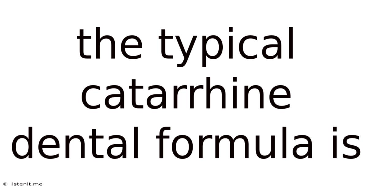 The Typical Catarrhine Dental Formula Is