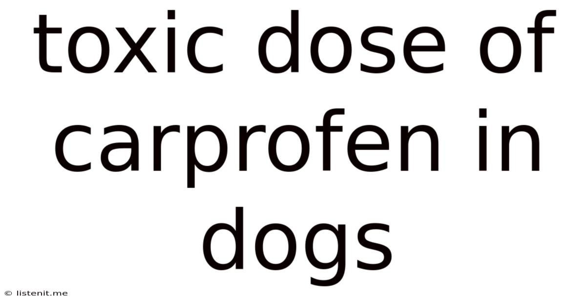 Toxic Dose Of Carprofen In Dogs