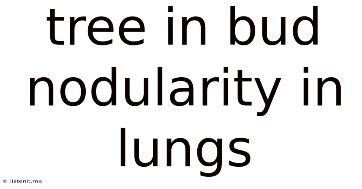 Tree In Bud Nodularity In Lungs