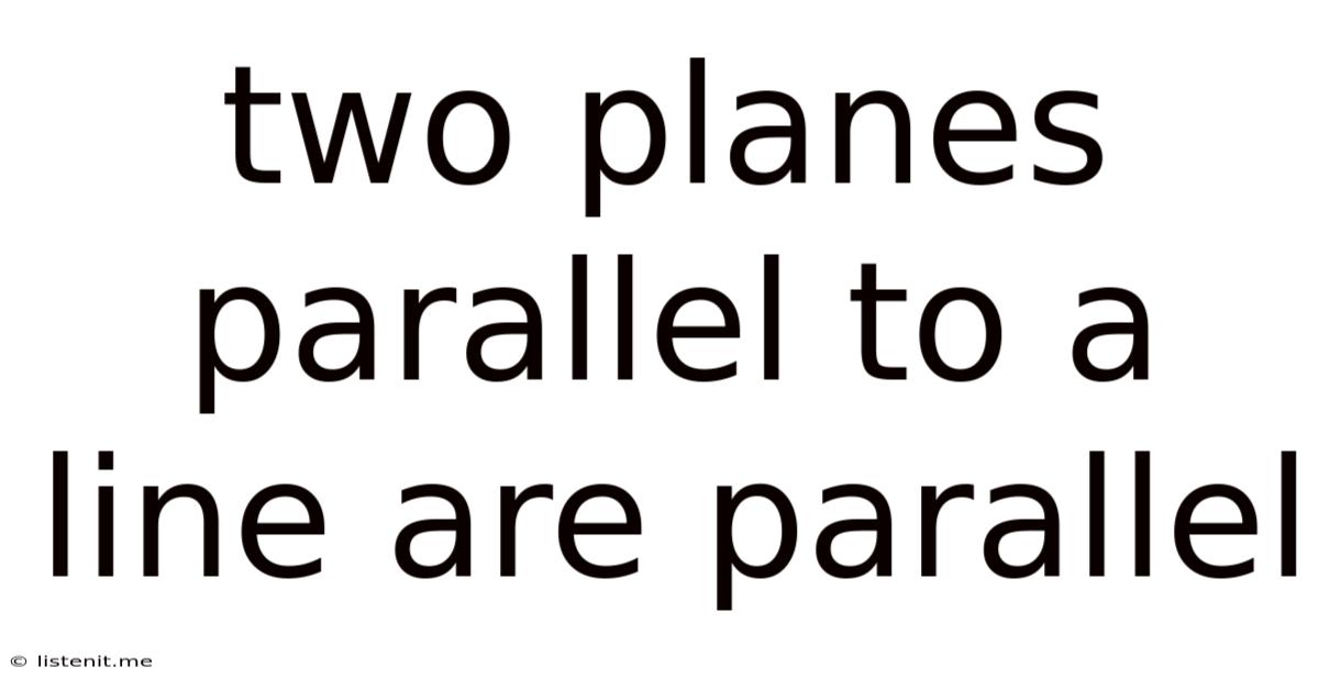 Two Planes Parallel To A Line Are Parallel