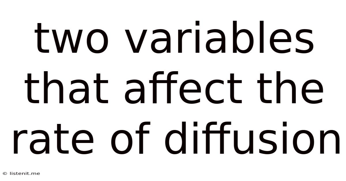 Two Variables That Affect The Rate Of Diffusion