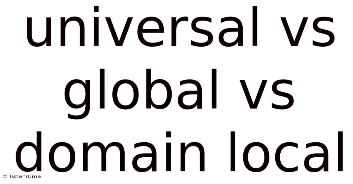 Universal Vs Global Vs Domain Local