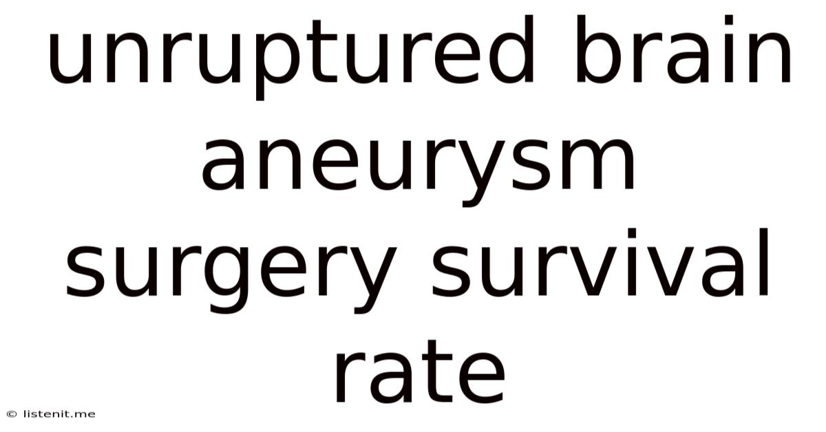 Unruptured Brain Aneurysm Surgery Survival Rate