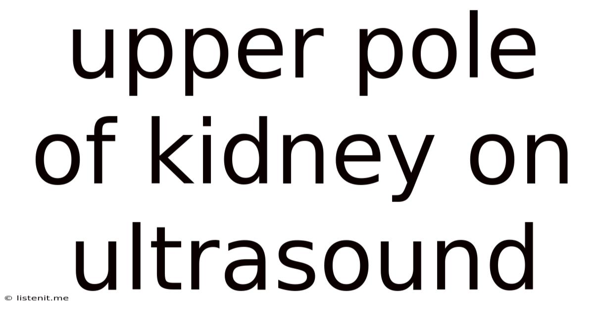 Upper Pole Of Kidney On Ultrasound