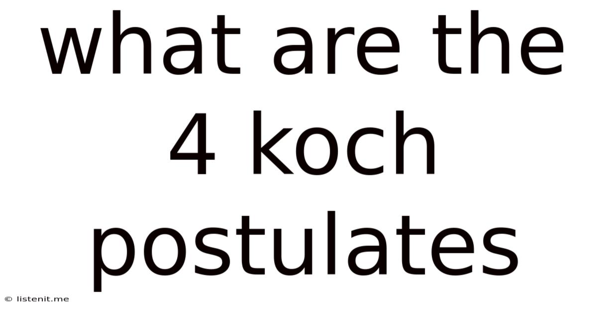 What Are The 4 Koch Postulates