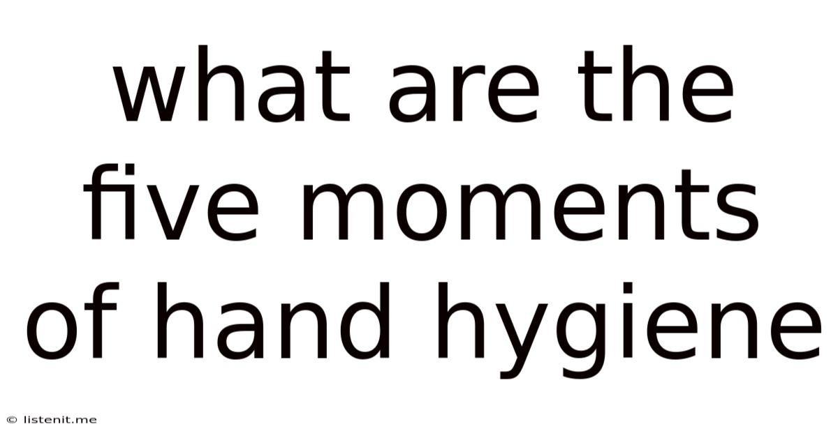 What Are The Five Moments Of Hand Hygiene