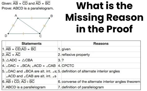 What Are The Missing Reasons In The Proof