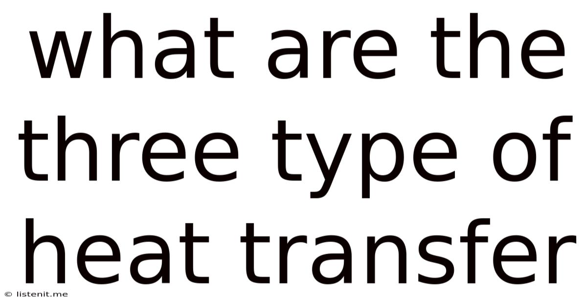 What Are The Three Type Of Heat Transfer