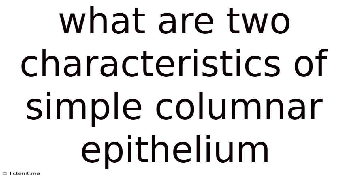 What Are Two Characteristics Of Simple Columnar Epithelium