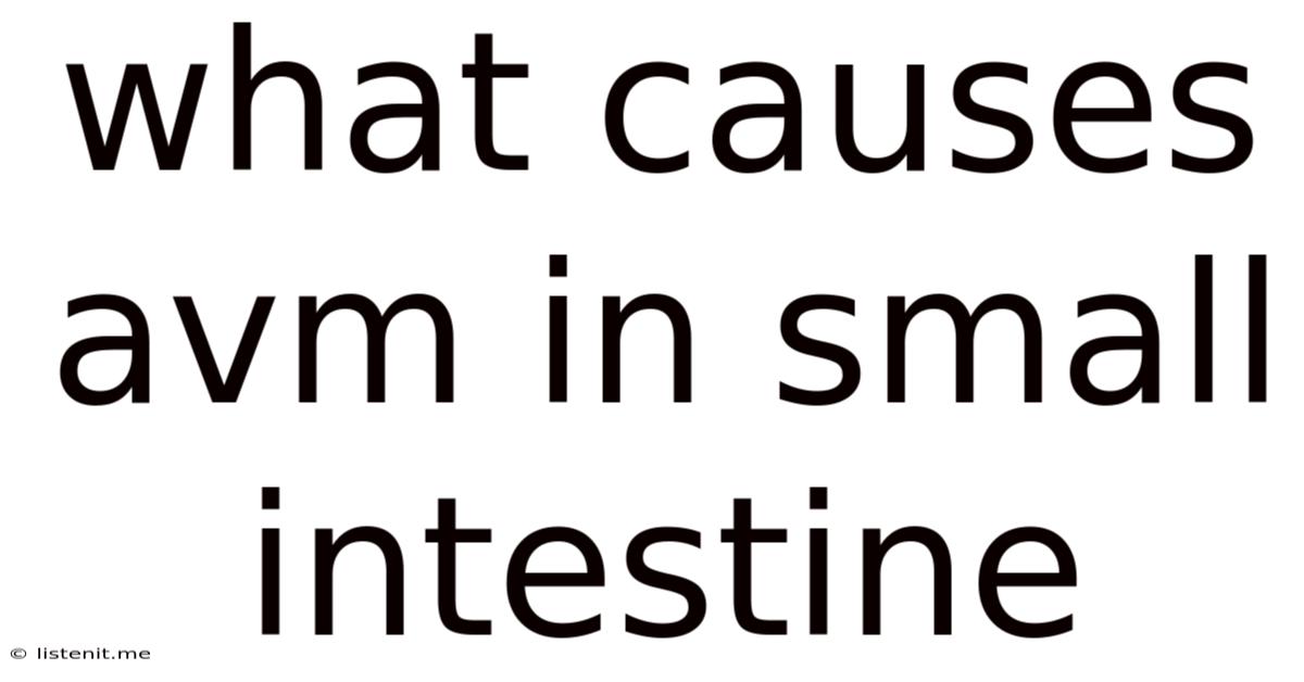 What Causes Avm In Small Intestine