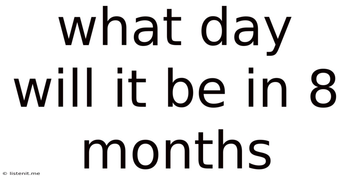 What Day Will It Be In 8 Months