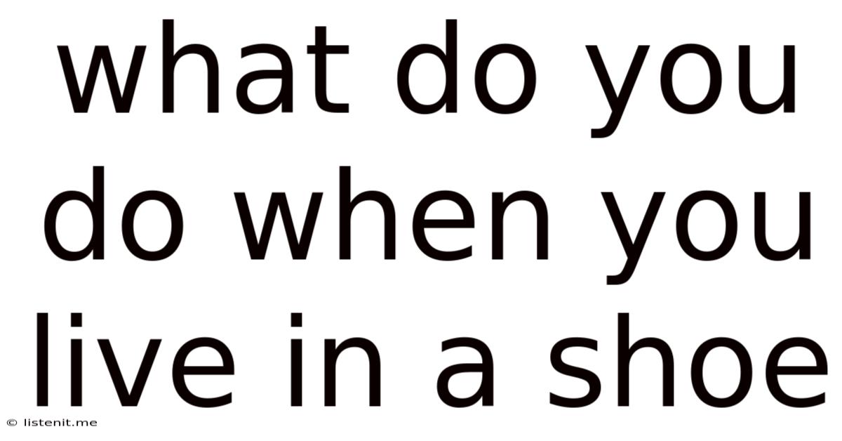 What Do You Do When You Live In A Shoe
