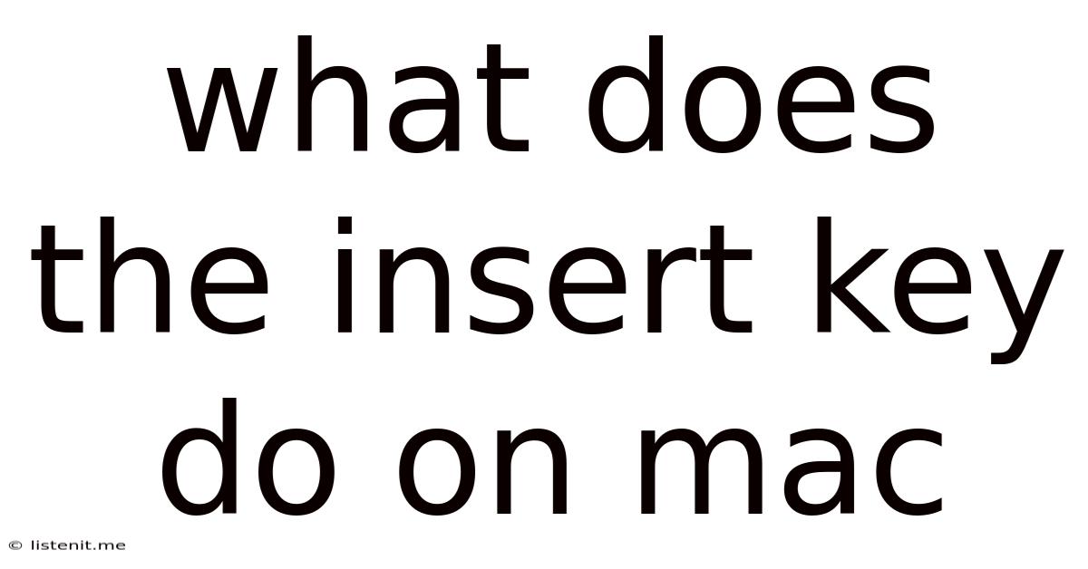 What Does The Insert Key Do On Mac