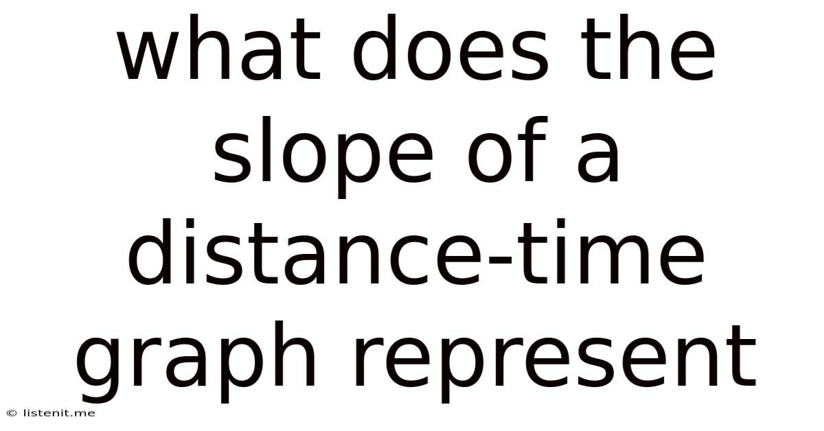 What Does The Slope Of A Distance-time Graph Represent