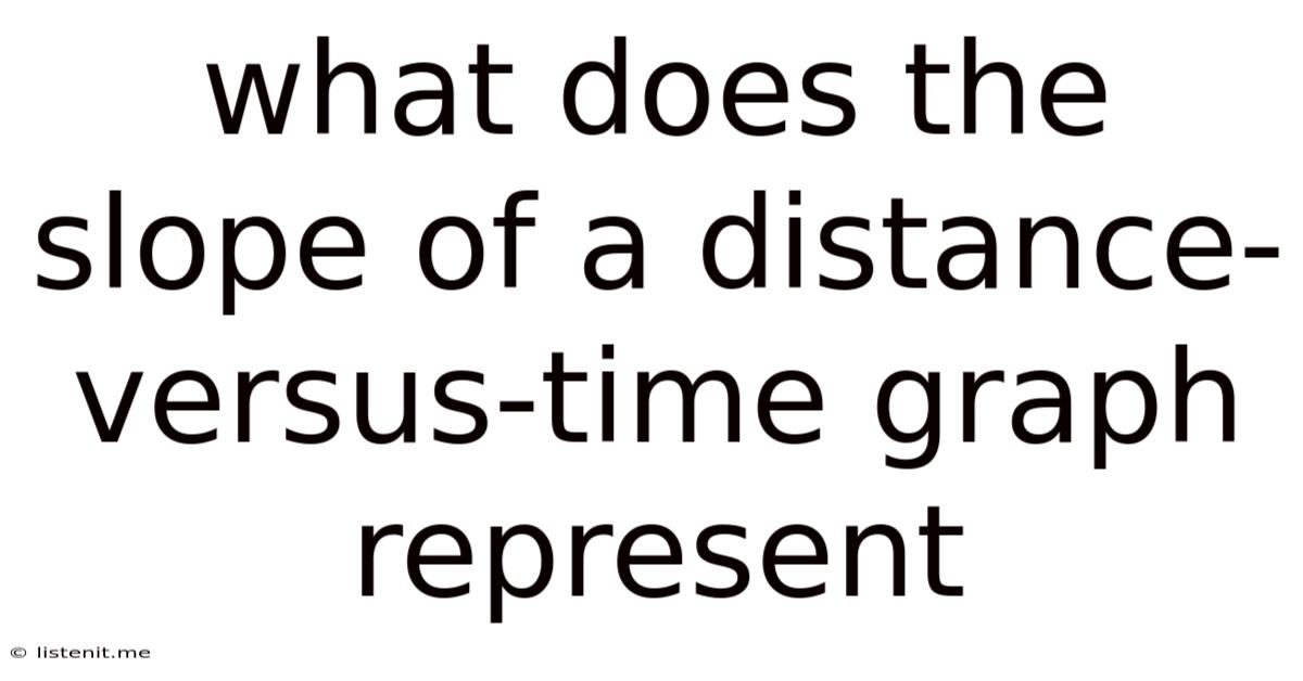 What Does The Slope Of A Distance-versus-time Graph Represent