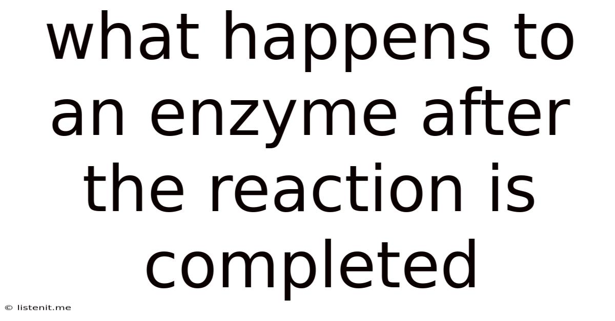 What Happens To An Enzyme After The Reaction Is Completed