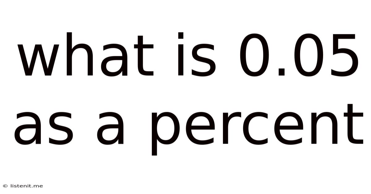 What Is 0.05 As A Percent