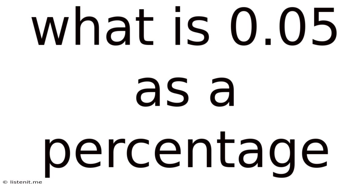What Is 0.05 As A Percentage