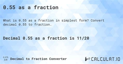 What Is 0.55 As A Fraction