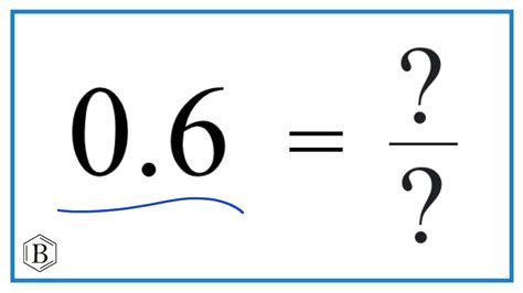 What Is -0.6 As A Fraction