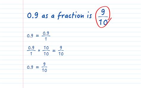 What Is 0.9 As A Fraction