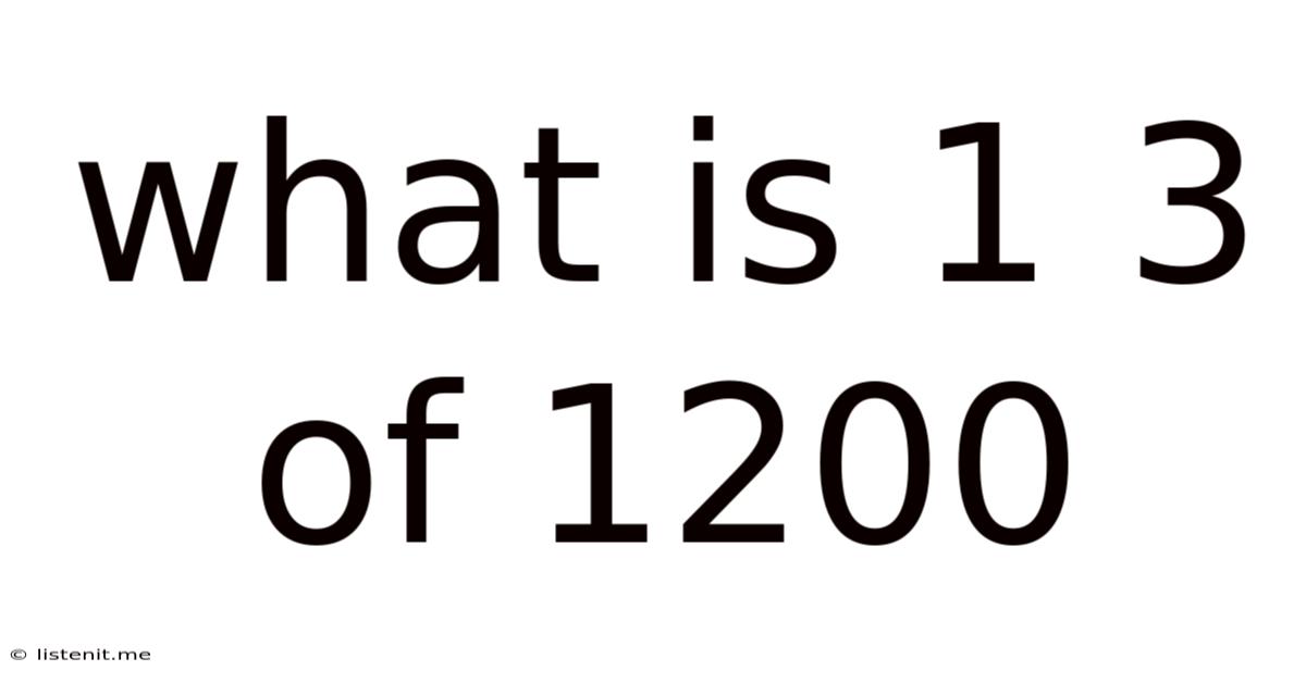 What Is 1 3 Of 1200