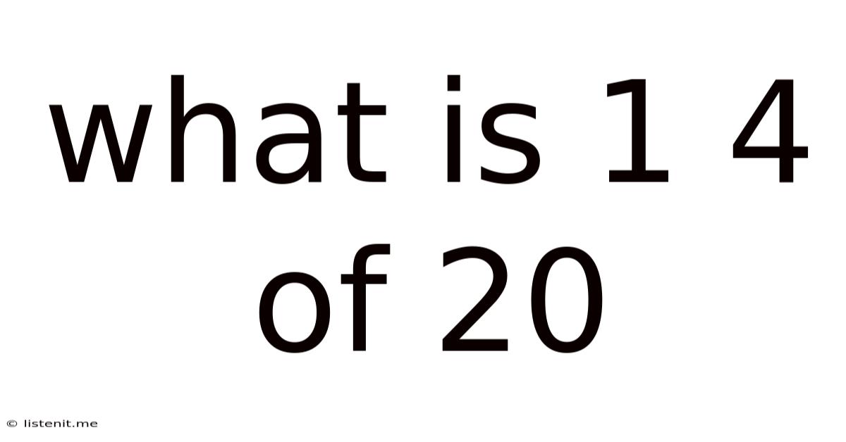 What Is 1 4 Of 20