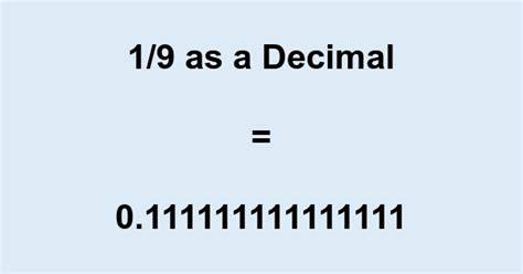 What Is 1 9 As A Decimal