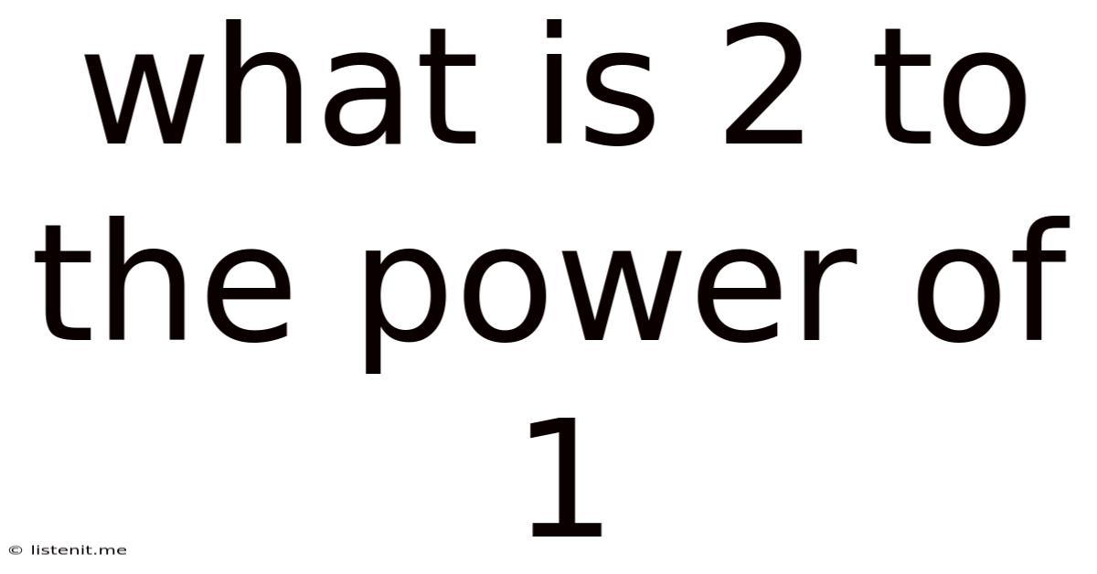 What Is 2 To The Power Of 1