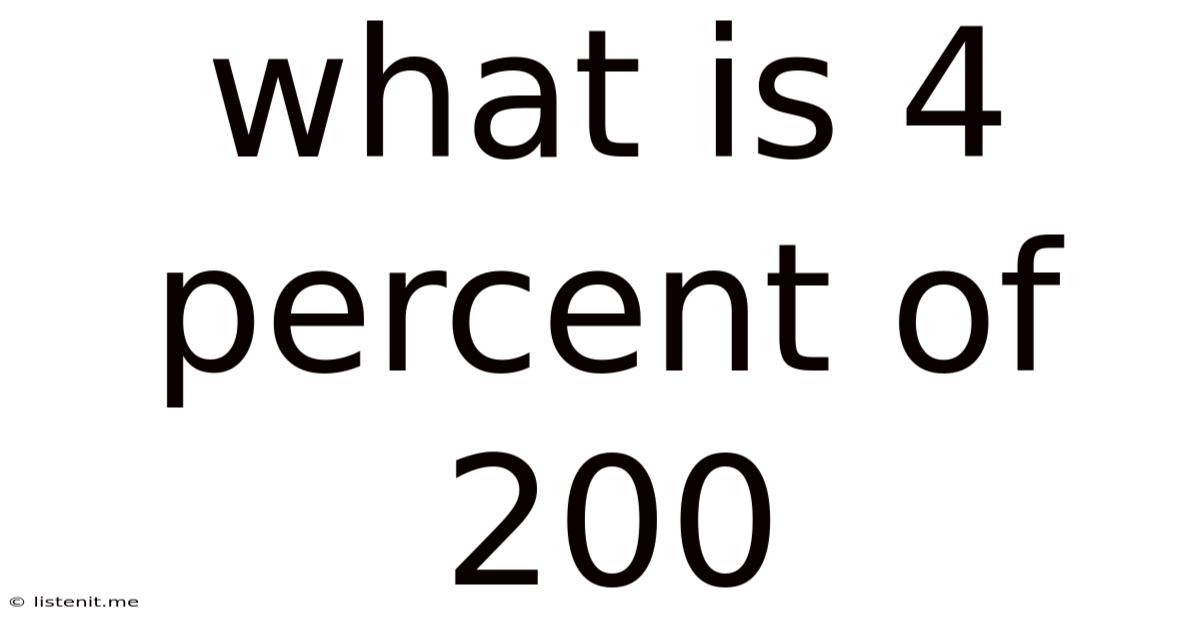 What Is 4 Percent Of 200
