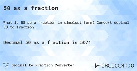 What Is 50 As A Fraction