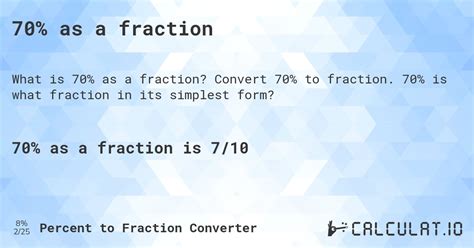 What Is 70 As A Fraction