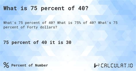 What Is 75 Percent Of 40