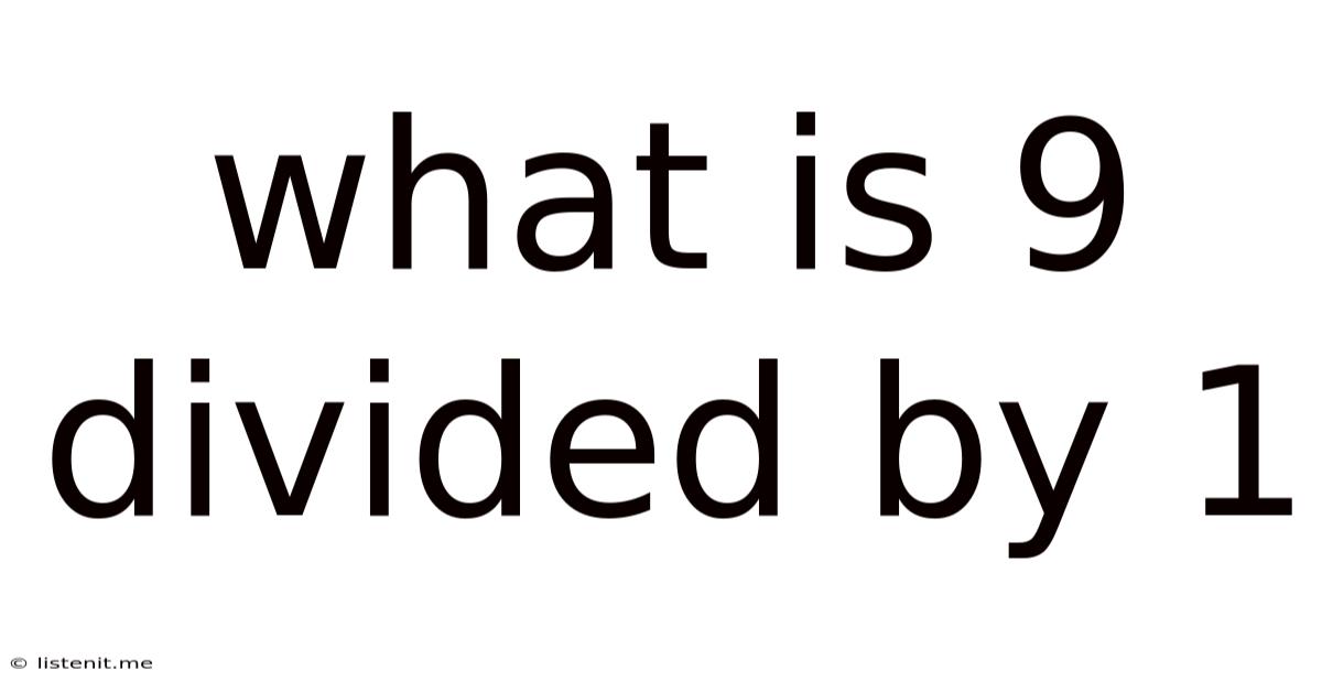 What Is 9 Divided By 1