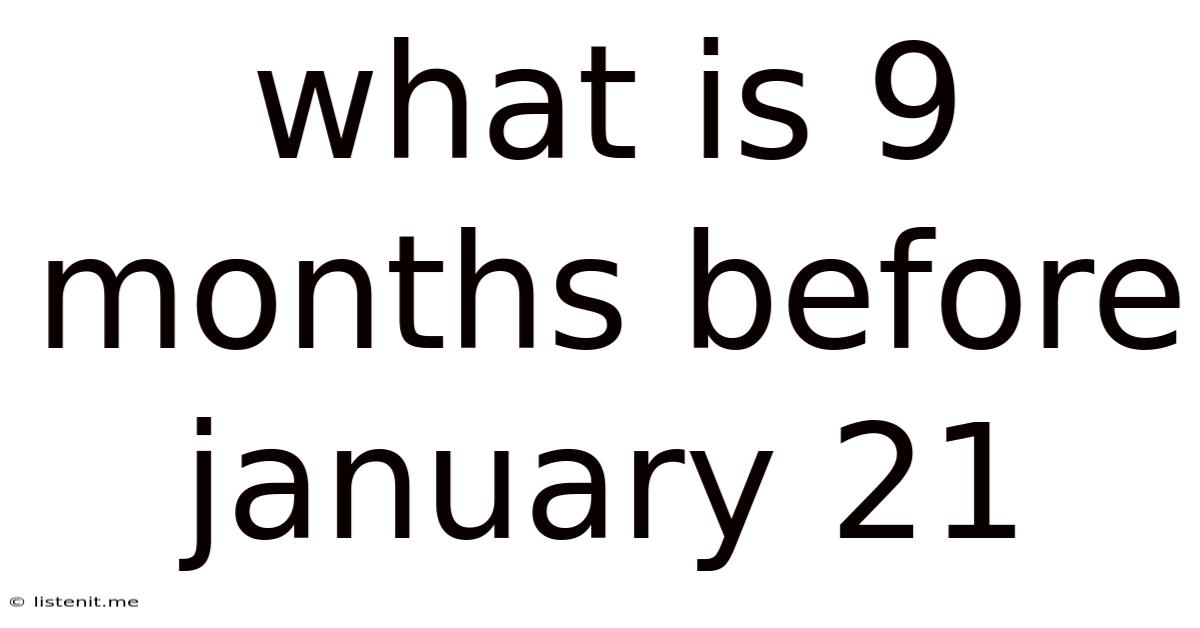 What Is 9 Months Before January 21