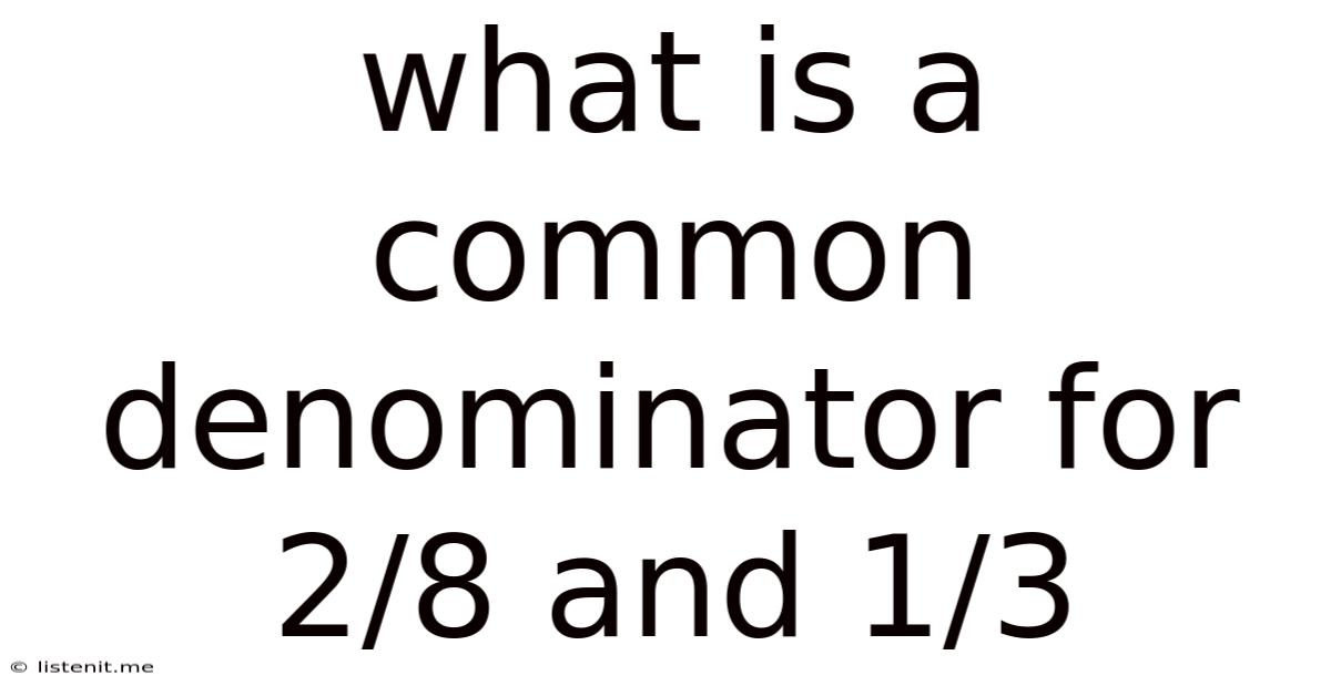 What Is A Common Denominator For 2/8 And 1/3