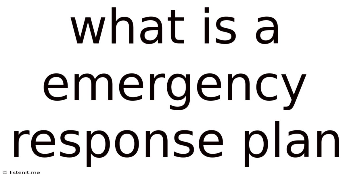 What Is A Emergency Response Plan