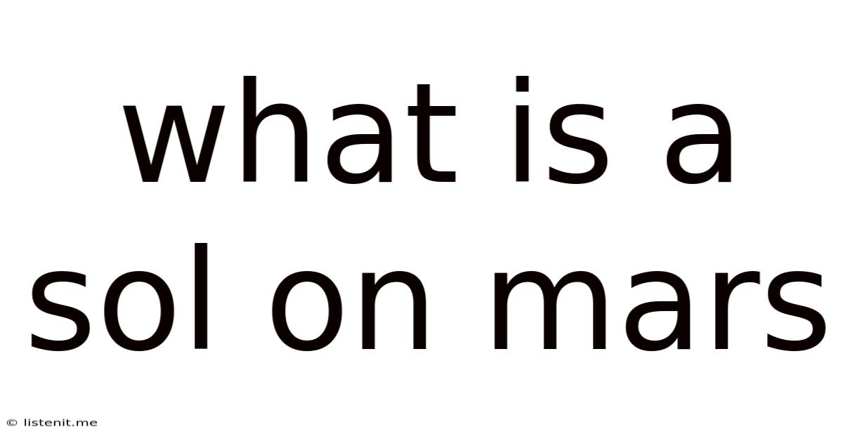What Is A Sol On Mars