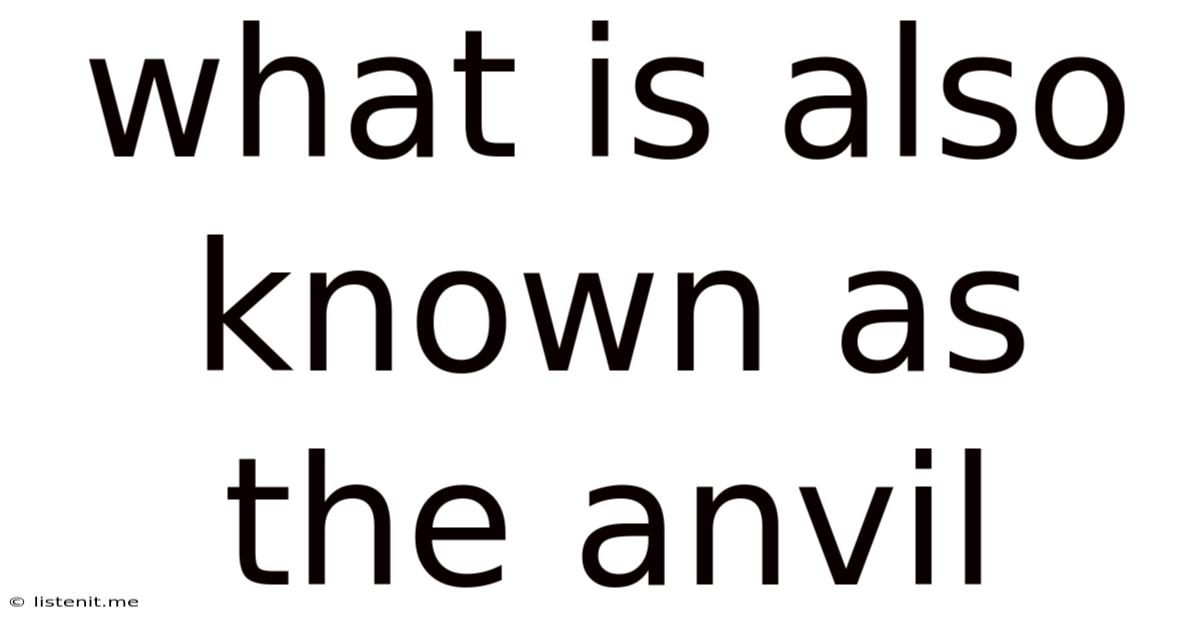 What Is Also Known As The Anvil