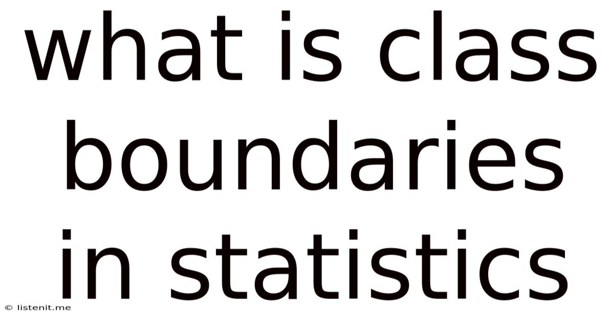 What Is Class Boundaries In Statistics